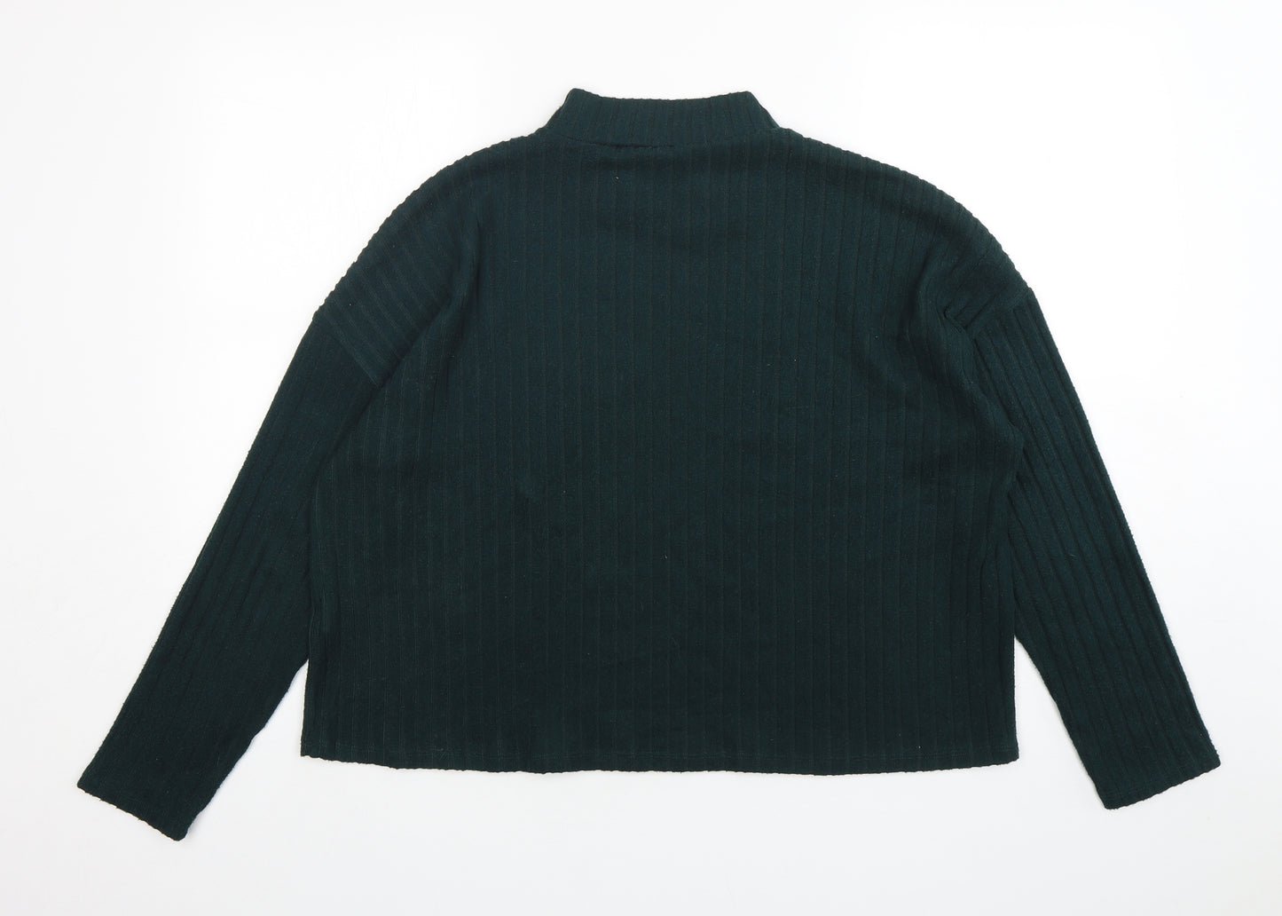 Primark Womens Green Mock Neck  Polyester Pullover Jumper Size 14