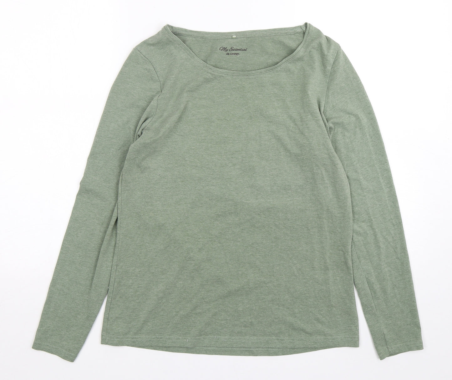 George Womens Green  Polyester Basic T-Shirt Size 12 Round Neck
