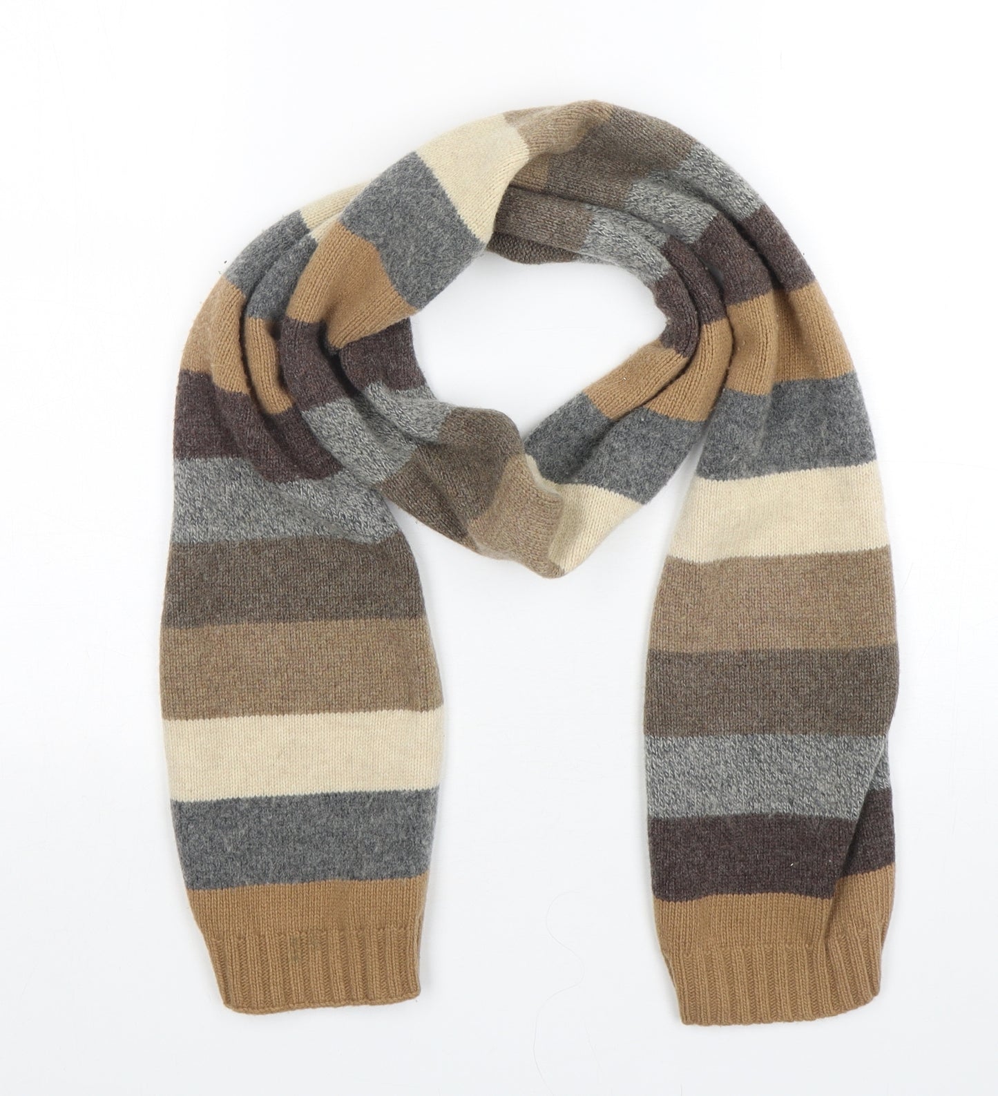 Preworn Unisex Multicoloured Striped Polyester  Scarf