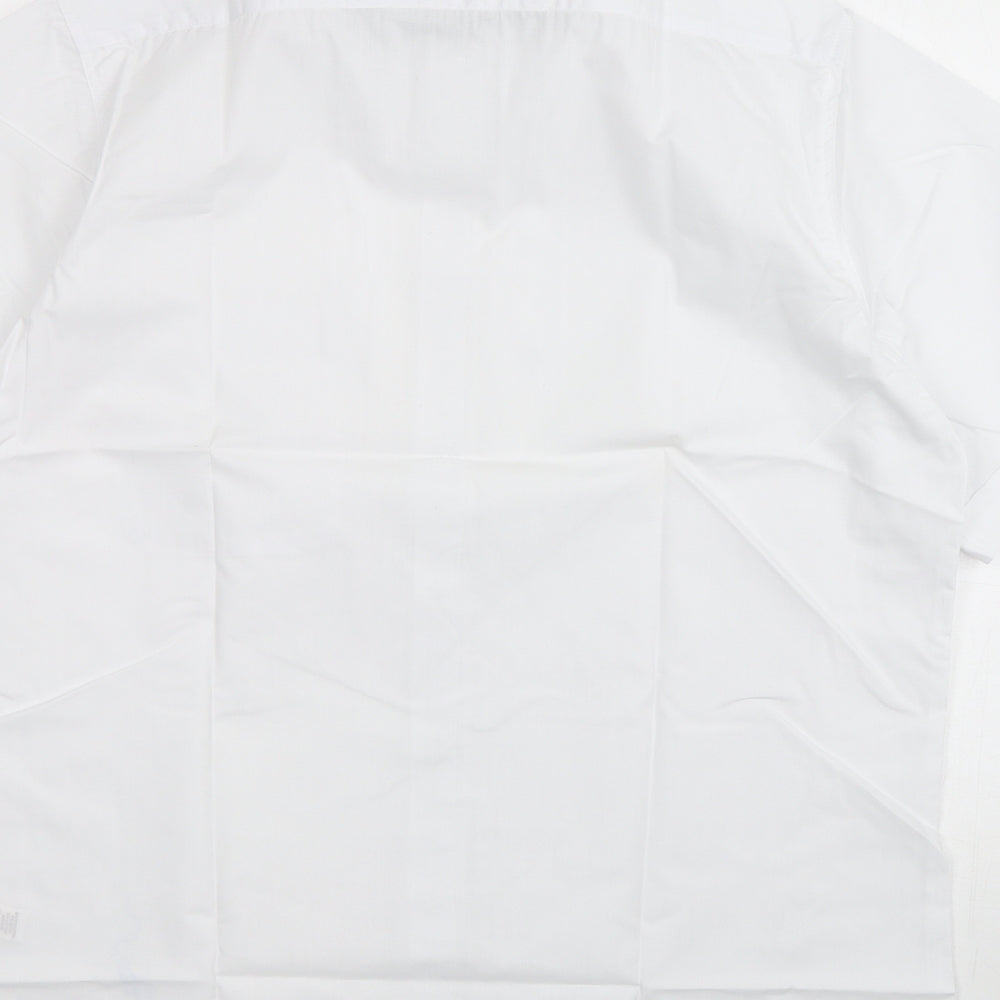 StBernard Mens White  Polyester  Dress Shirt Size 16 Collared
