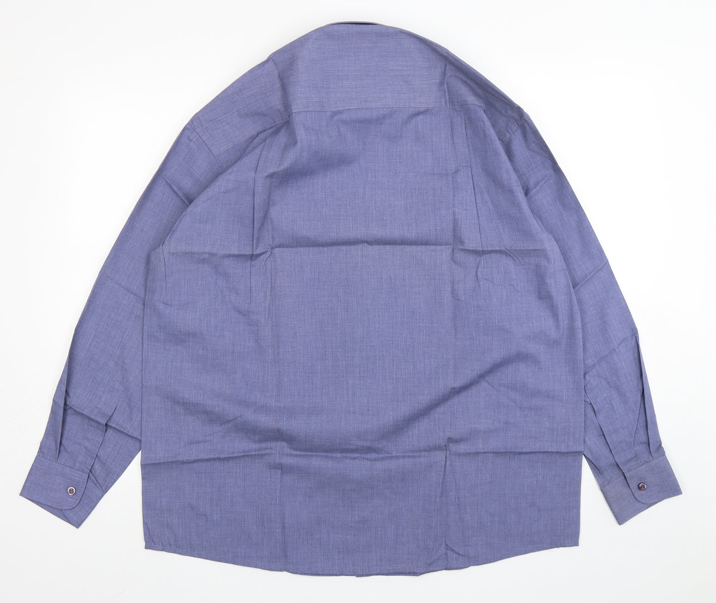 Double TWO Mens Blue  Polyester  Button-Up Size 16 Collared