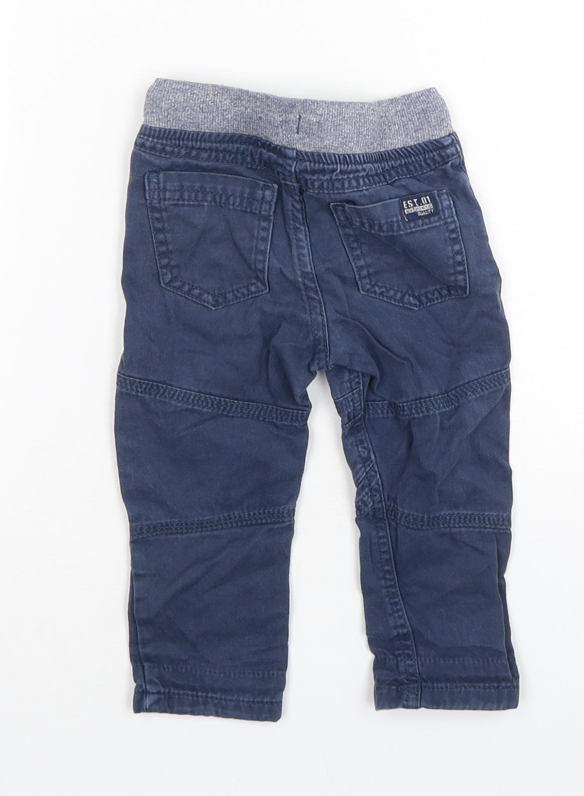 F&F Boys Blue  Cotton Cargo Trousers Size 9-12 Months