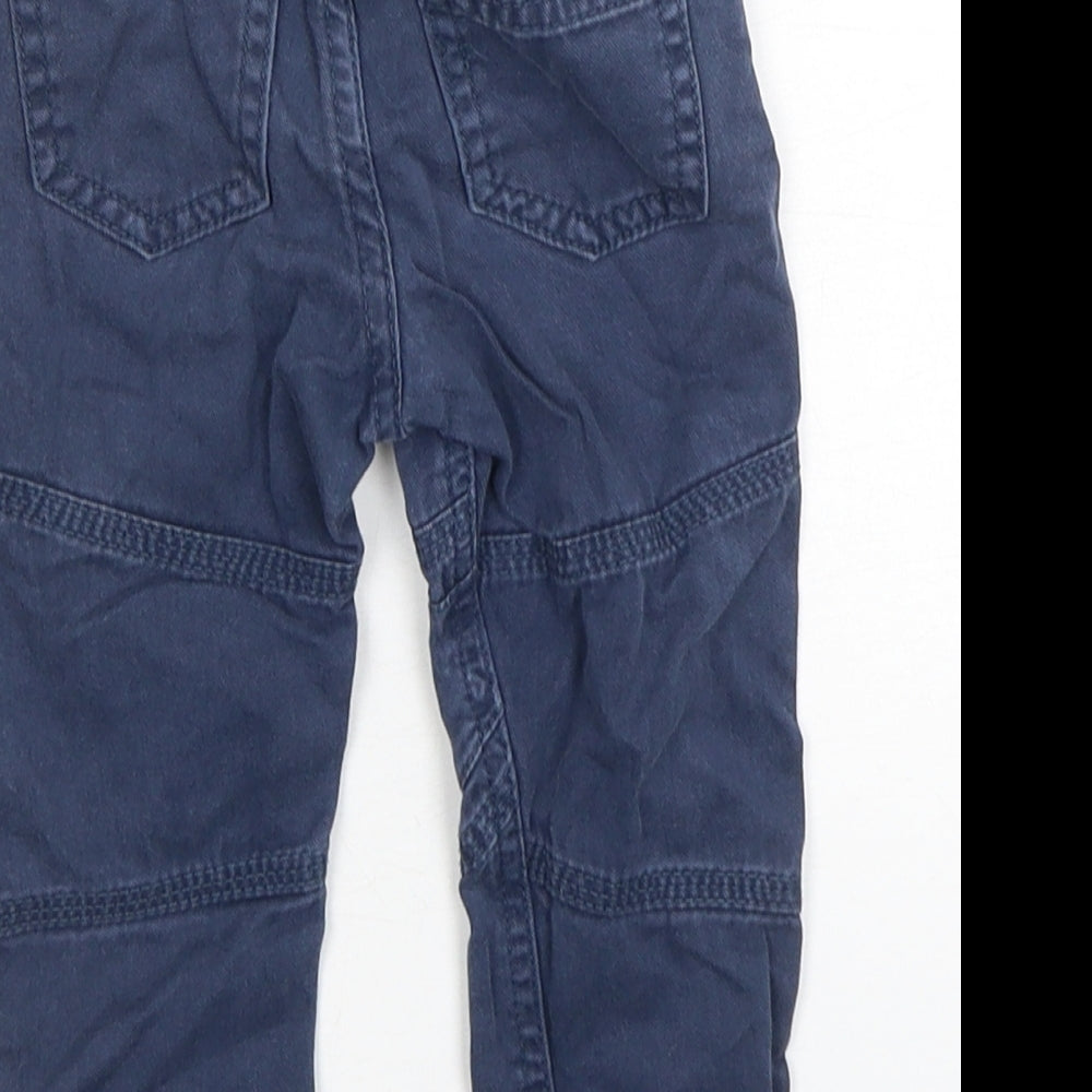 F&F Boys Blue  Cotton Cargo Trousers Size 9-12 Months
