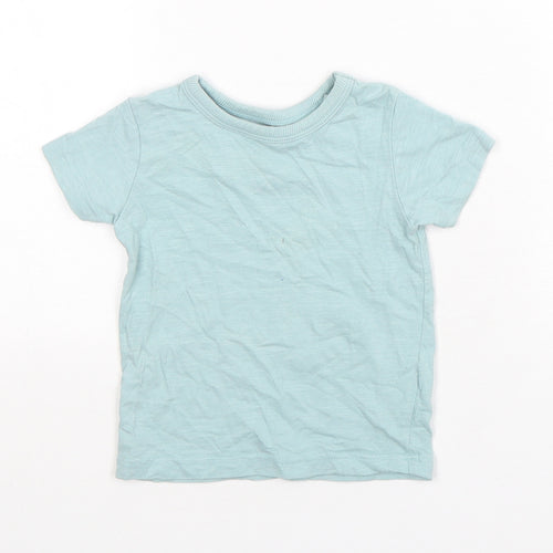 NEXT Boys Green  Cotton Basic T-Shirt Size 6-9 Months Round Neck