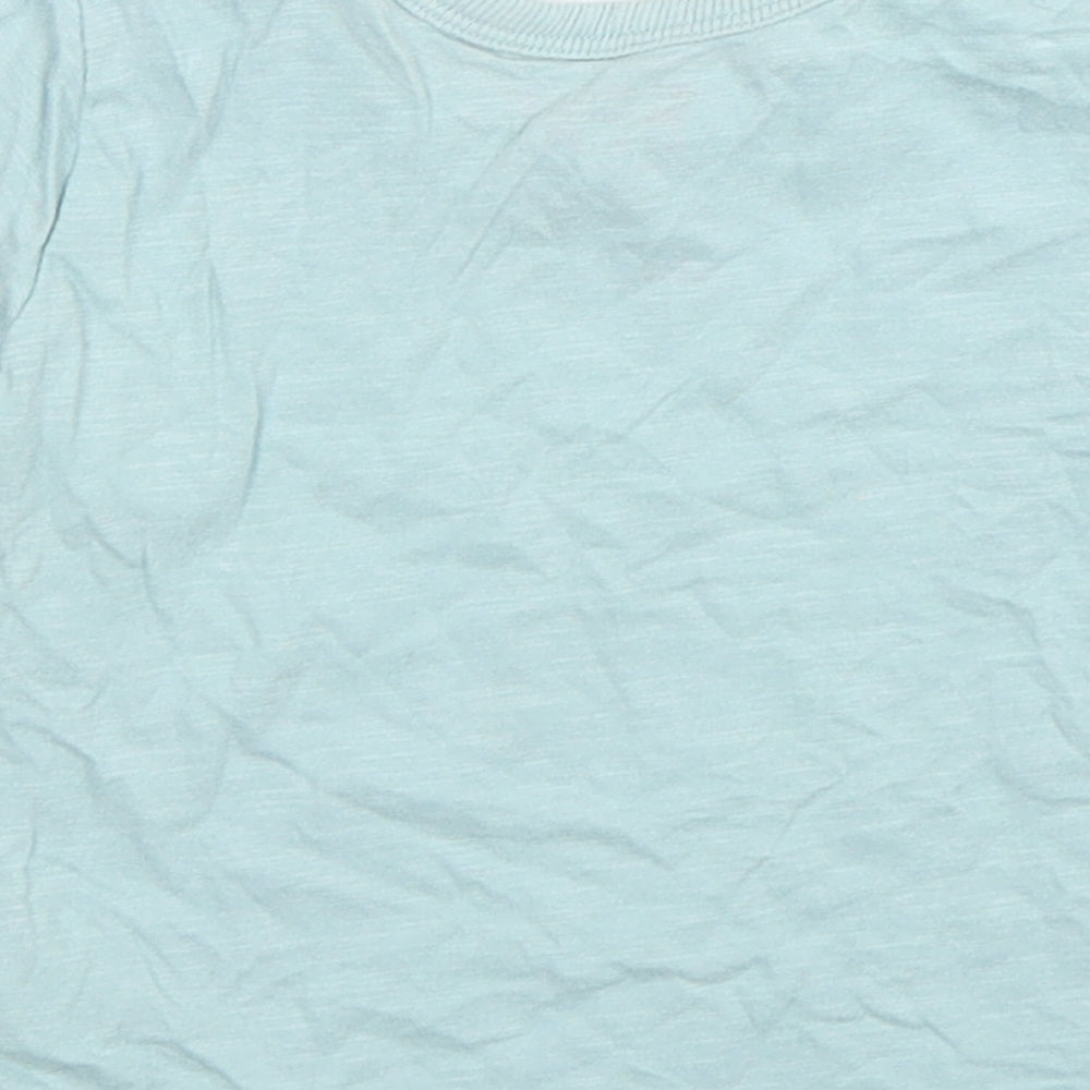 NEXT Boys Green  Cotton Basic T-Shirt Size 6-9 Months Round Neck