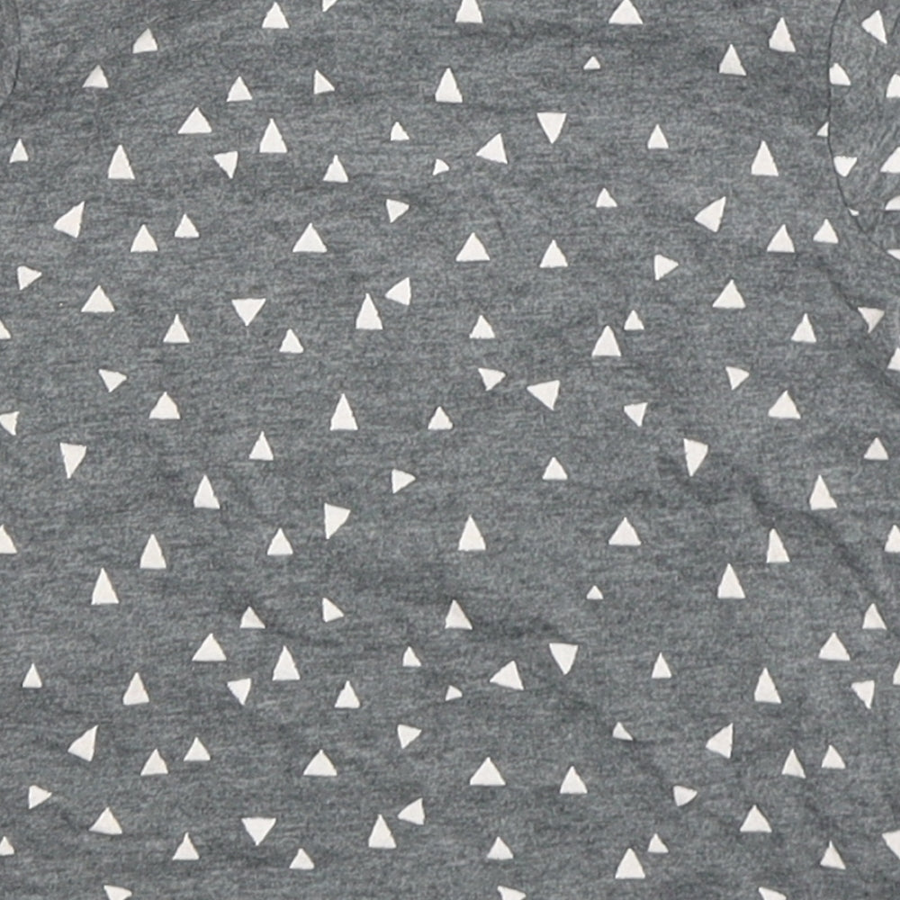 NEXT Baby Grey Geometric Cotton Basic T-Shirt Size 6-9 Months Round Neck