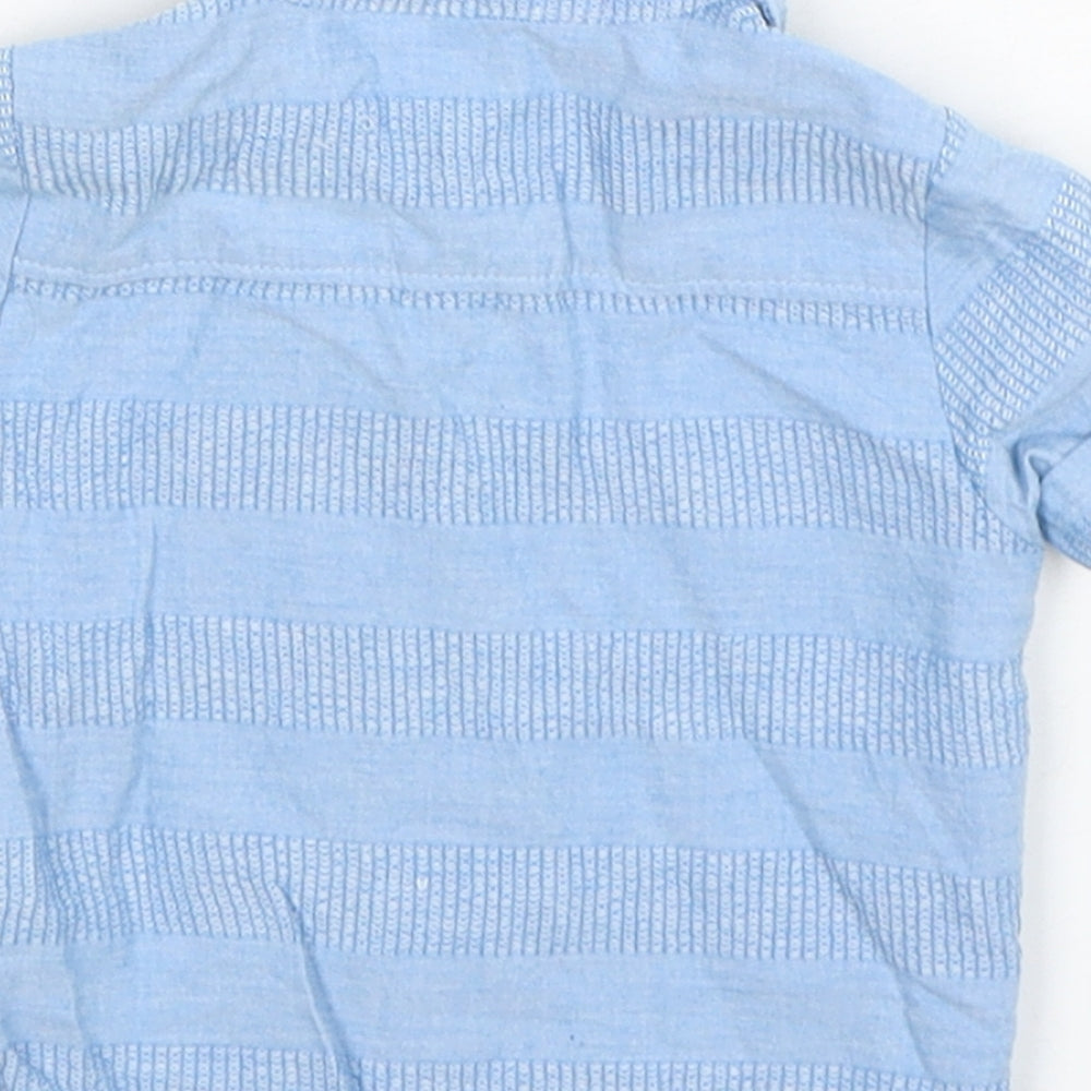 F&F Boys Blue  Cotton Basic Button-Up Size 0-3 Months Collared