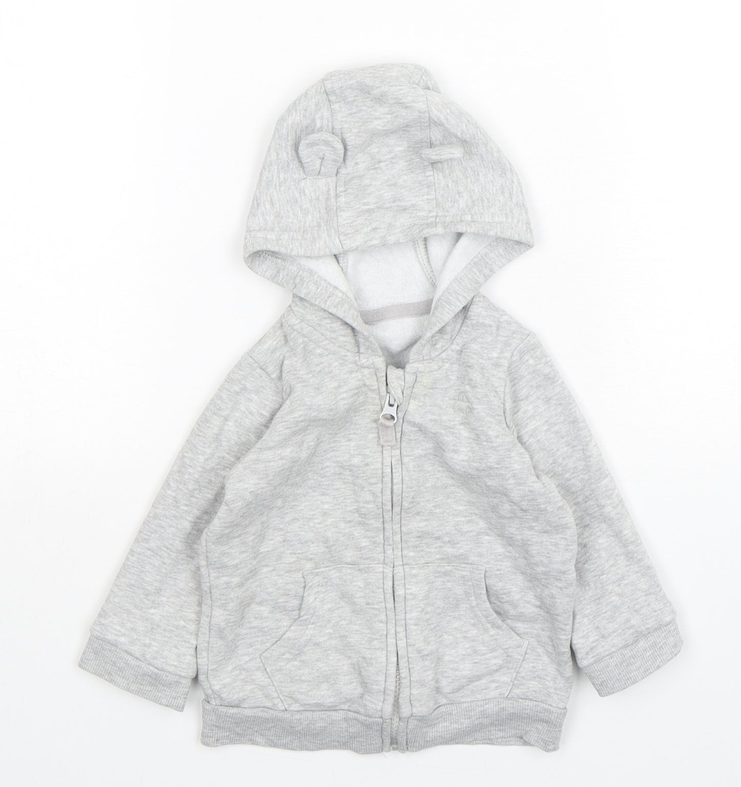 George Boys Grey  Cotton Full Zip Jumper Size 6-9 Months