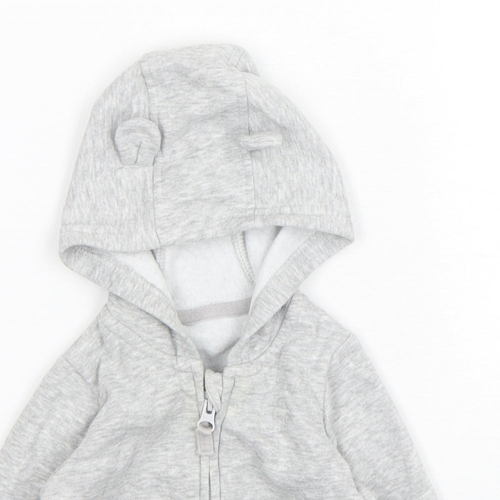 George Boys Grey  Cotton Full Zip Jumper Size 6-9 Months