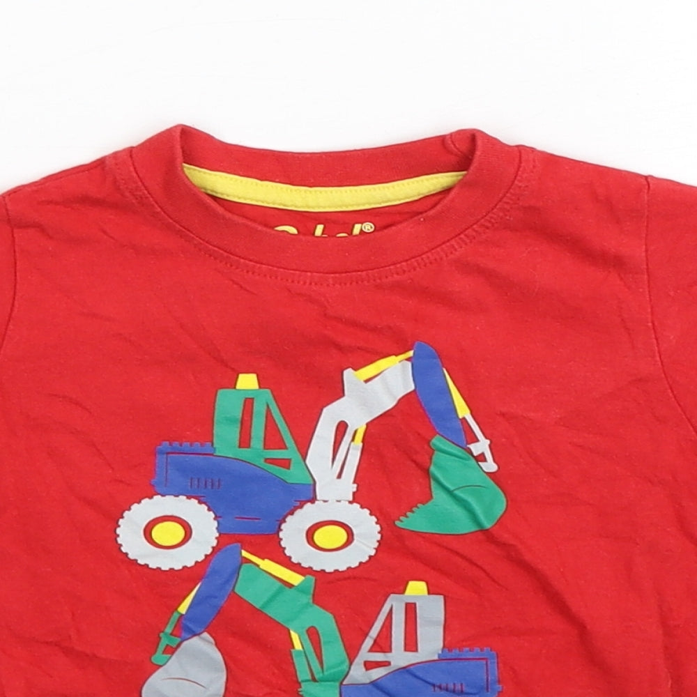 Rebel Boys Red  Cotton Basic T-Shirt Size 18-24 Months Round Neck
