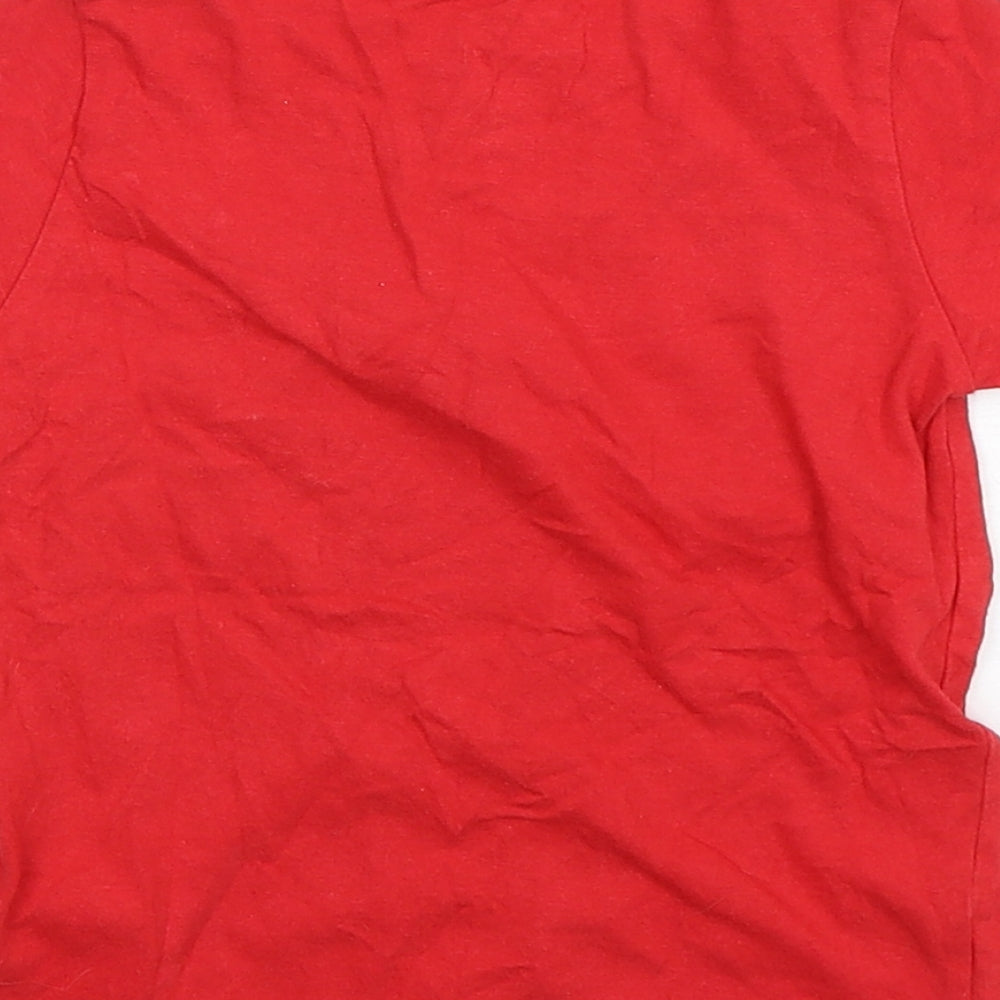 Rebel Boys Red  Cotton Basic T-Shirt Size 18-24 Months Round Neck