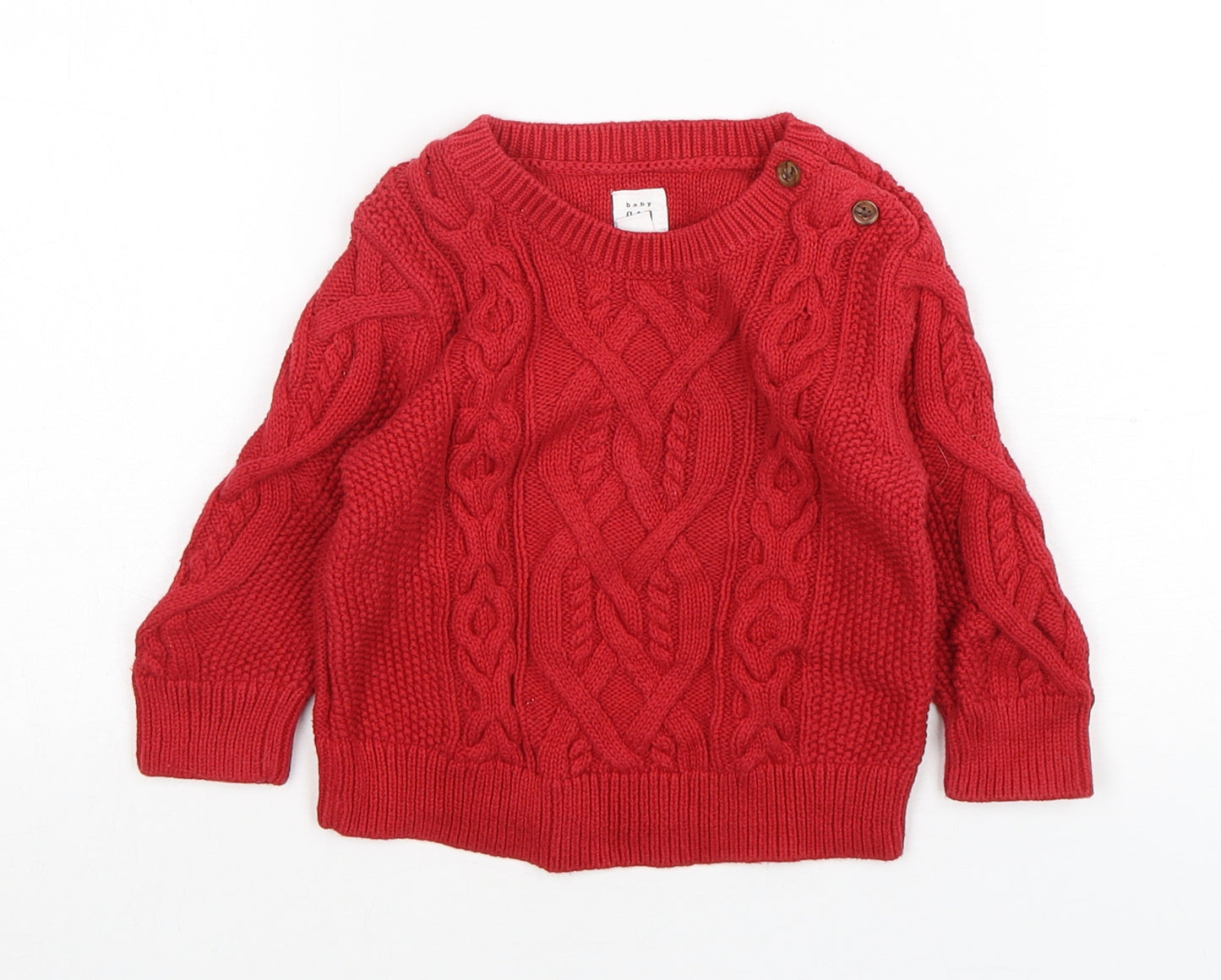 Gap Boys Red  Cotton Pullover Jumper Size 12-18 Months  Pullover