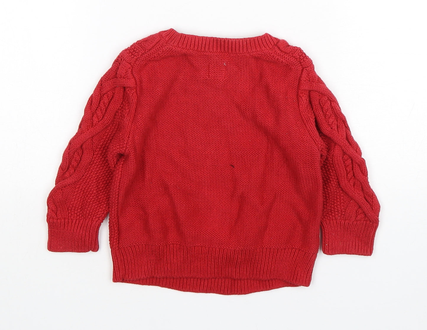 Gap Boys Red  Cotton Pullover Jumper Size 12-18 Months  Pullover