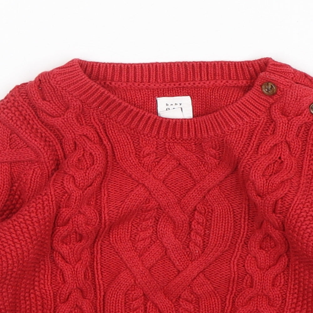 Gap Boys Red  Cotton Pullover Jumper Size 12-18 Months  Pullover