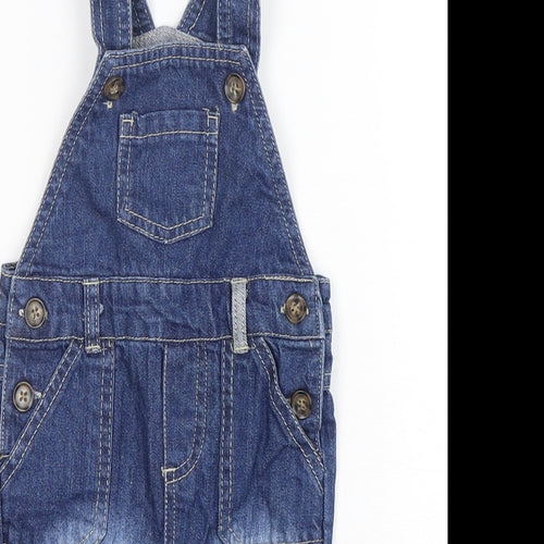 Earlydays Boys Blue  Cotton Dungaree One-Piece Size 6-9 Months