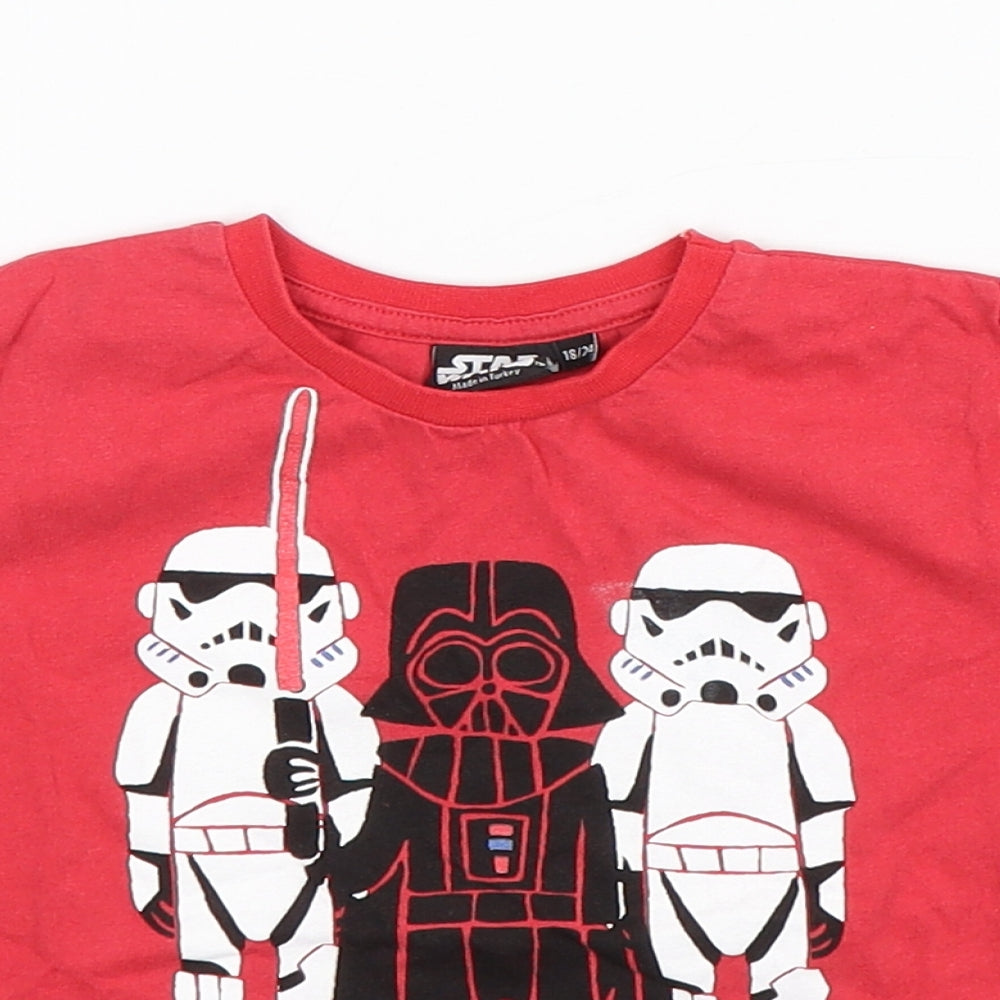 Rebel Boys Red  Cotton Basic T-Shirt Size 18-24 Months Round Neck Pullover - Star Wars