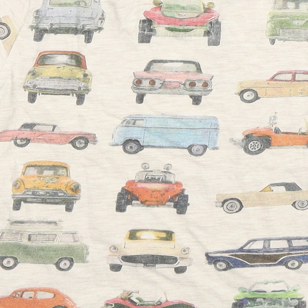 NEXT Boys Multicoloured Geometric Cotton Basic T-Shirt Size 18-24 Months Round Neck Pullover - Car Print