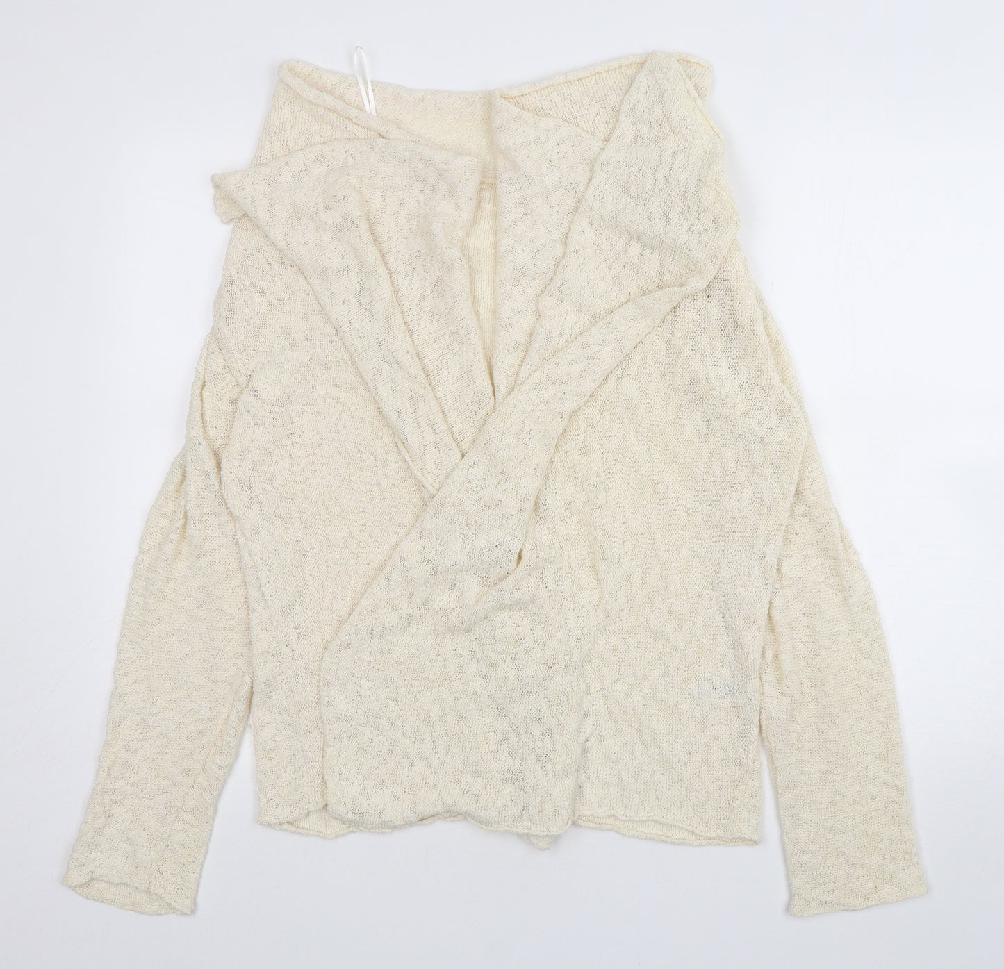 George Womens Beige V-Neck  Cotton Cardigan Jumper Size 14