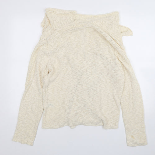George Womens Beige V-Neck  Cotton Cardigan Jumper Size 14