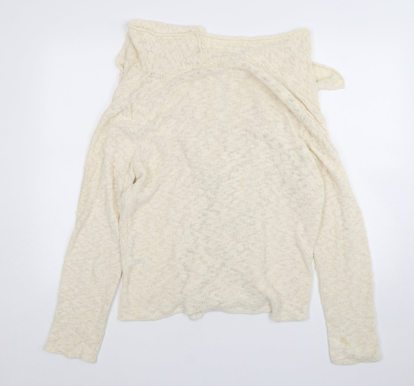 George Womens Beige V-Neck  Cotton Cardigan Jumper Size 14