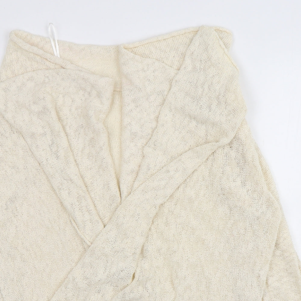 George Womens Beige V-Neck  Cotton Cardigan Jumper Size 14
