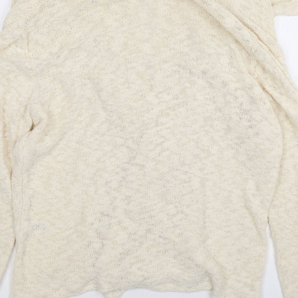 George Womens Beige V-Neck  Cotton Cardigan Jumper Size 14