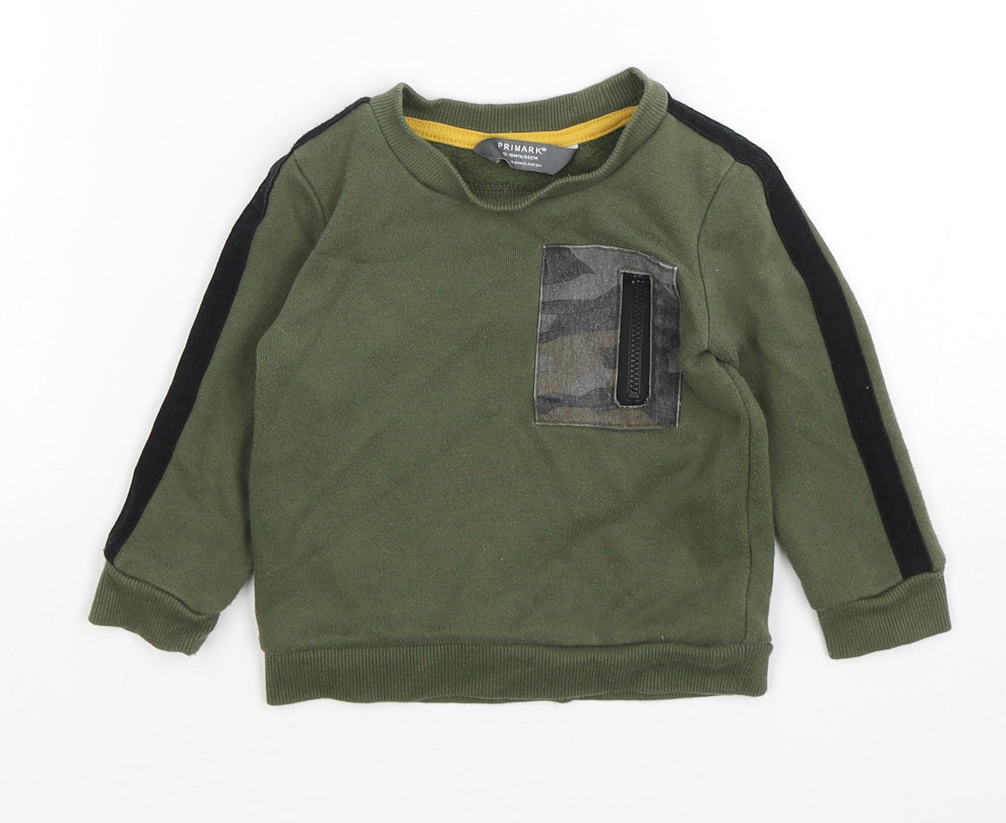 Primark Boys Green  Polyester Pullover Jumper Size 12-18 Months