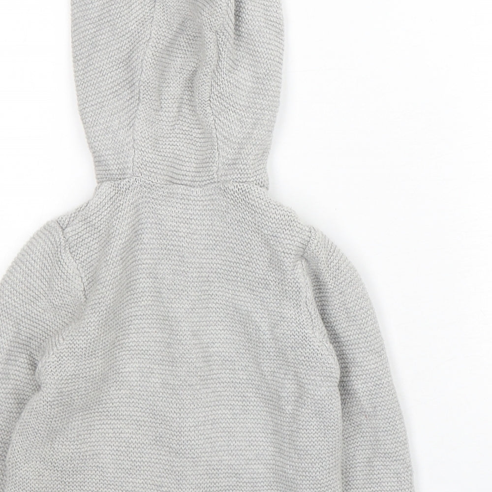 TU Boys Grey  Cotton Cardigan Jumper Size 9-12 Months