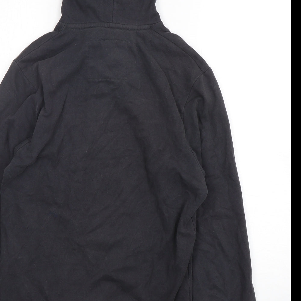 Pull&Bear Mens Black  Cotton Pullover Hoodie Size S