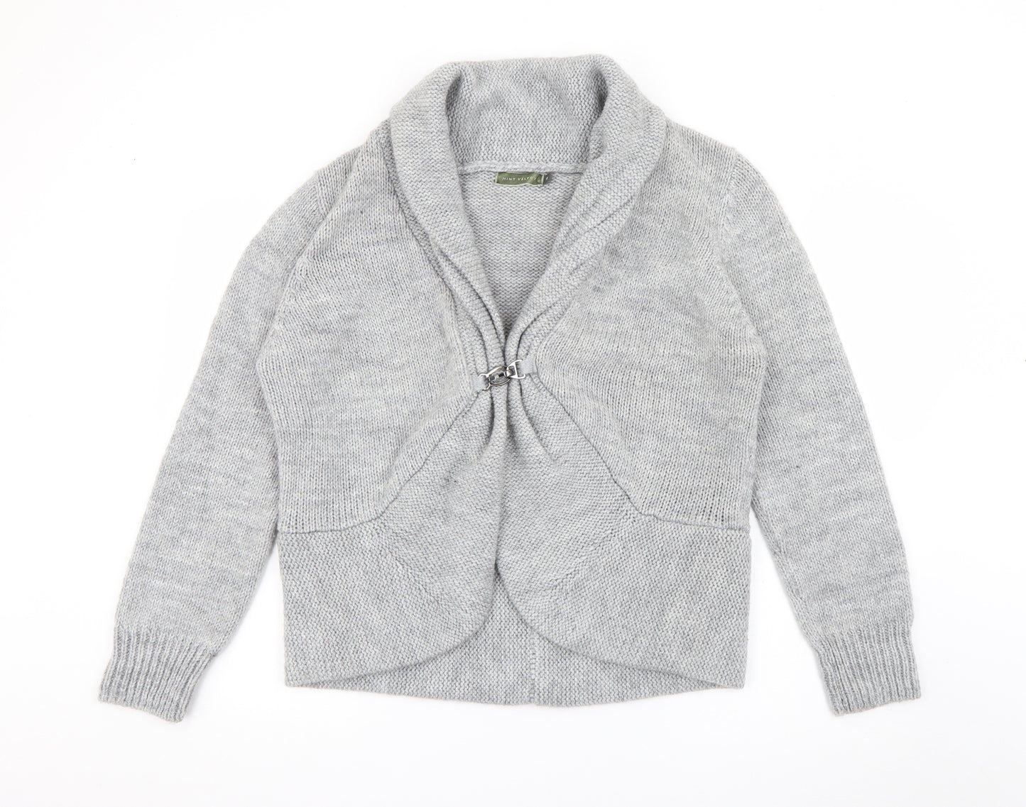 Mint Velvet Womens Grey Roll Neck  Acrylic Cardigan Jumper Size 18