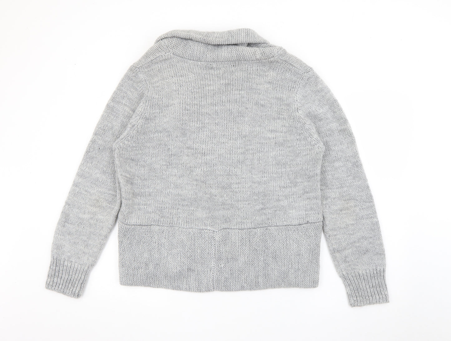 Mint Velvet Womens Grey Roll Neck  Acrylic Cardigan Jumper Size 18