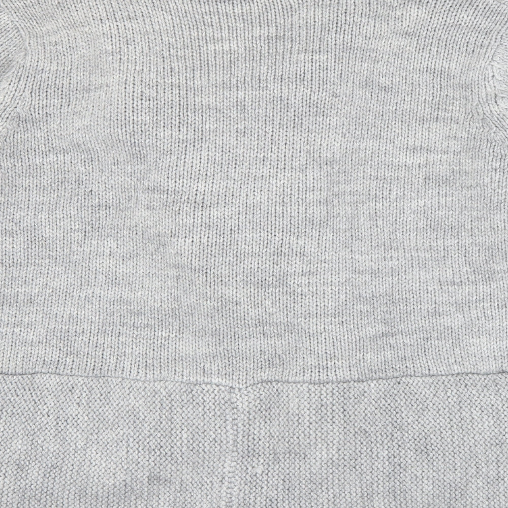 Mint Velvet Womens Grey Roll Neck  Acrylic Cardigan Jumper Size 18