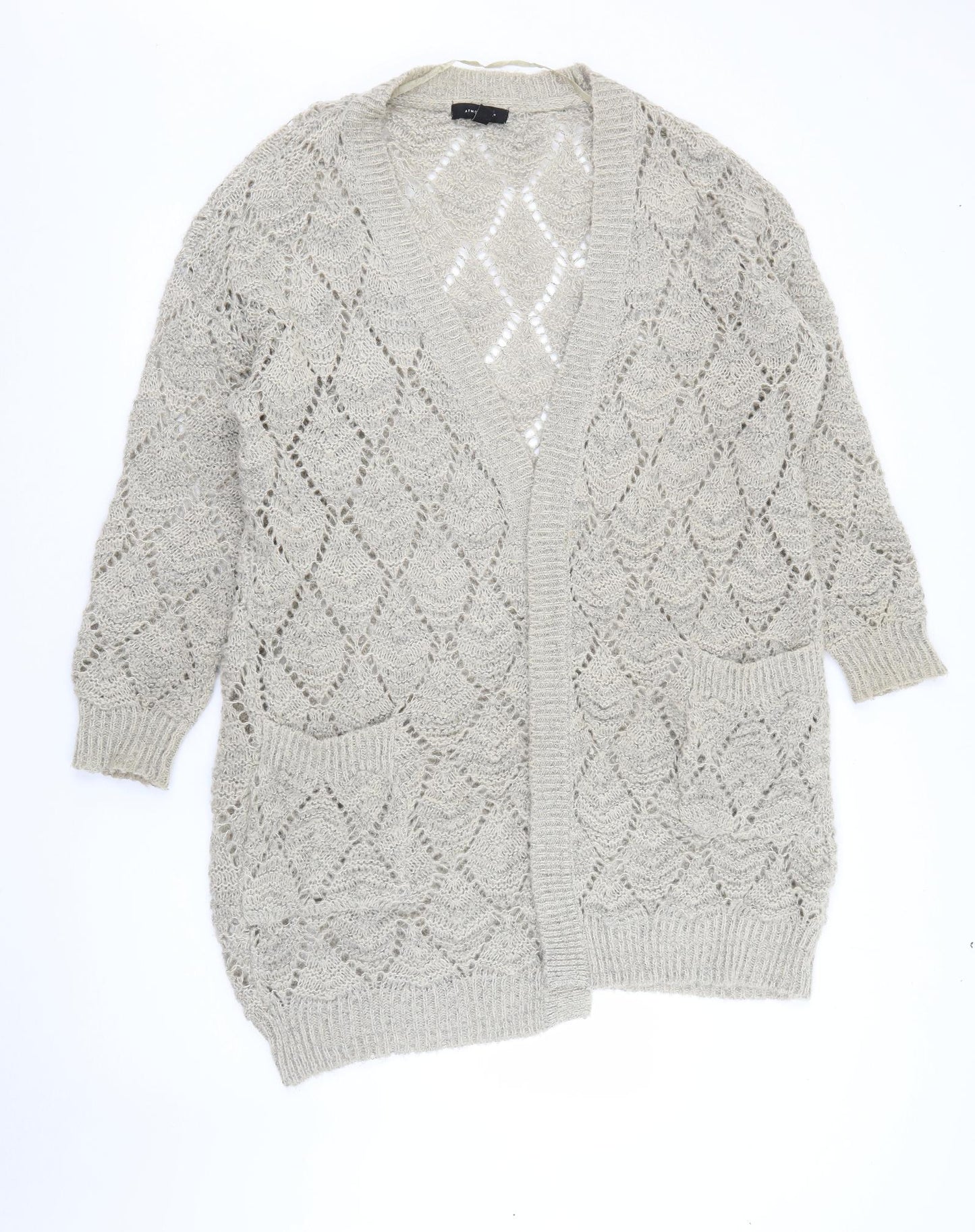 Primark Womens Beige V-Neck  Acrylic Cardigan Jumper Size L