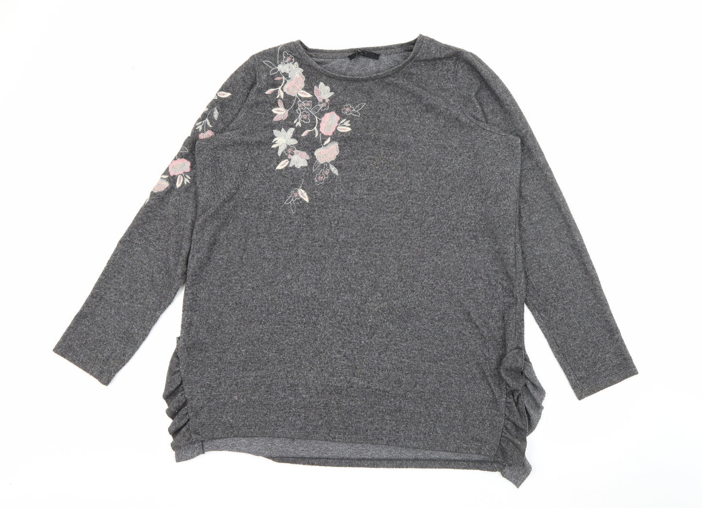 NEXT Womens Grey Crew Neck  Polyester Pullover Jumper Size 20