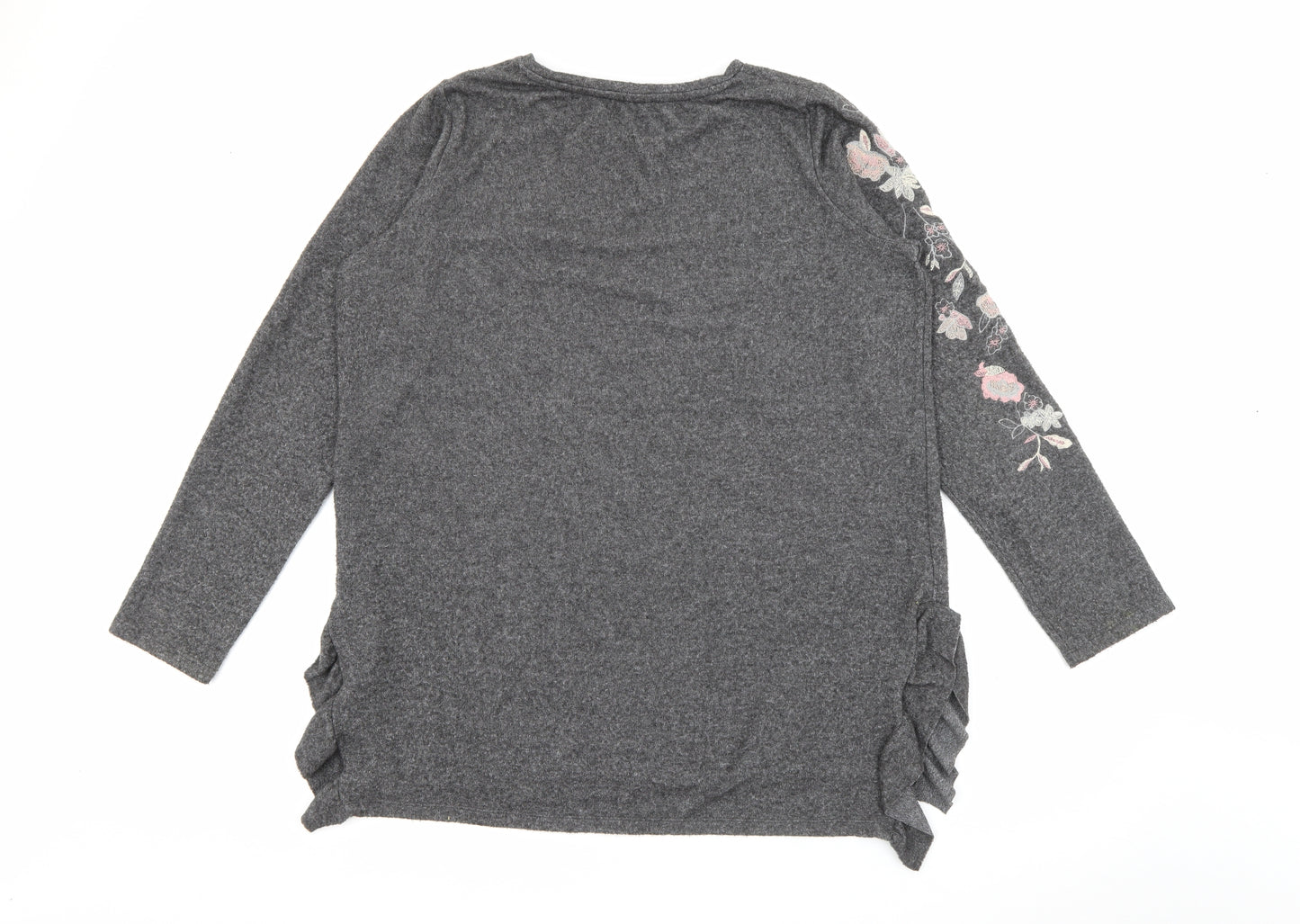 NEXT Womens Grey Crew Neck  Polyester Pullover Jumper Size 20