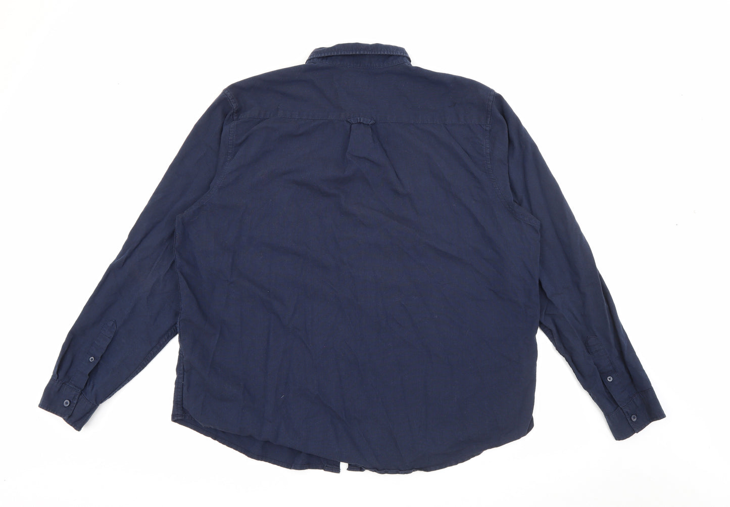 Cedar Wood State Womens Blue  Cotton Basic Button-Up Size 2XL Collared