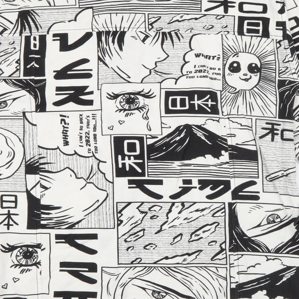 COLLUSION Womens White Geometric  Jacket  Size 12  Snap