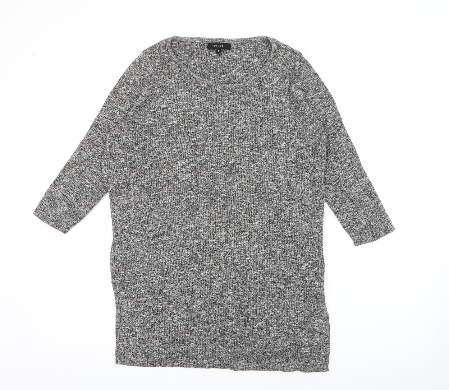 New Look Womens Grey Crew Neck  Cotton Pullover Jumper Size 10