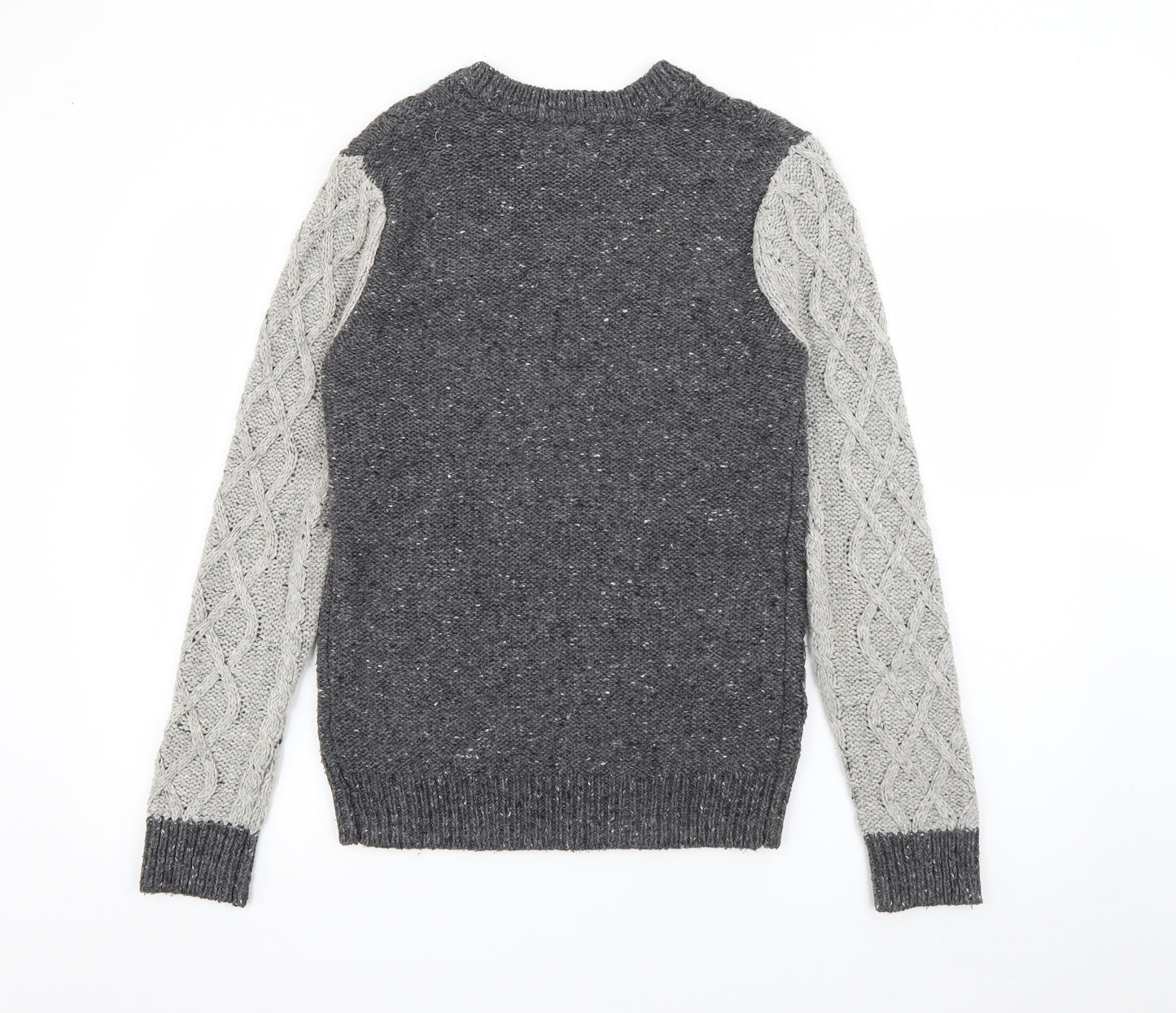 Burton Mens Grey Crew Neck  Acrylic Pullover Jumper Size XS