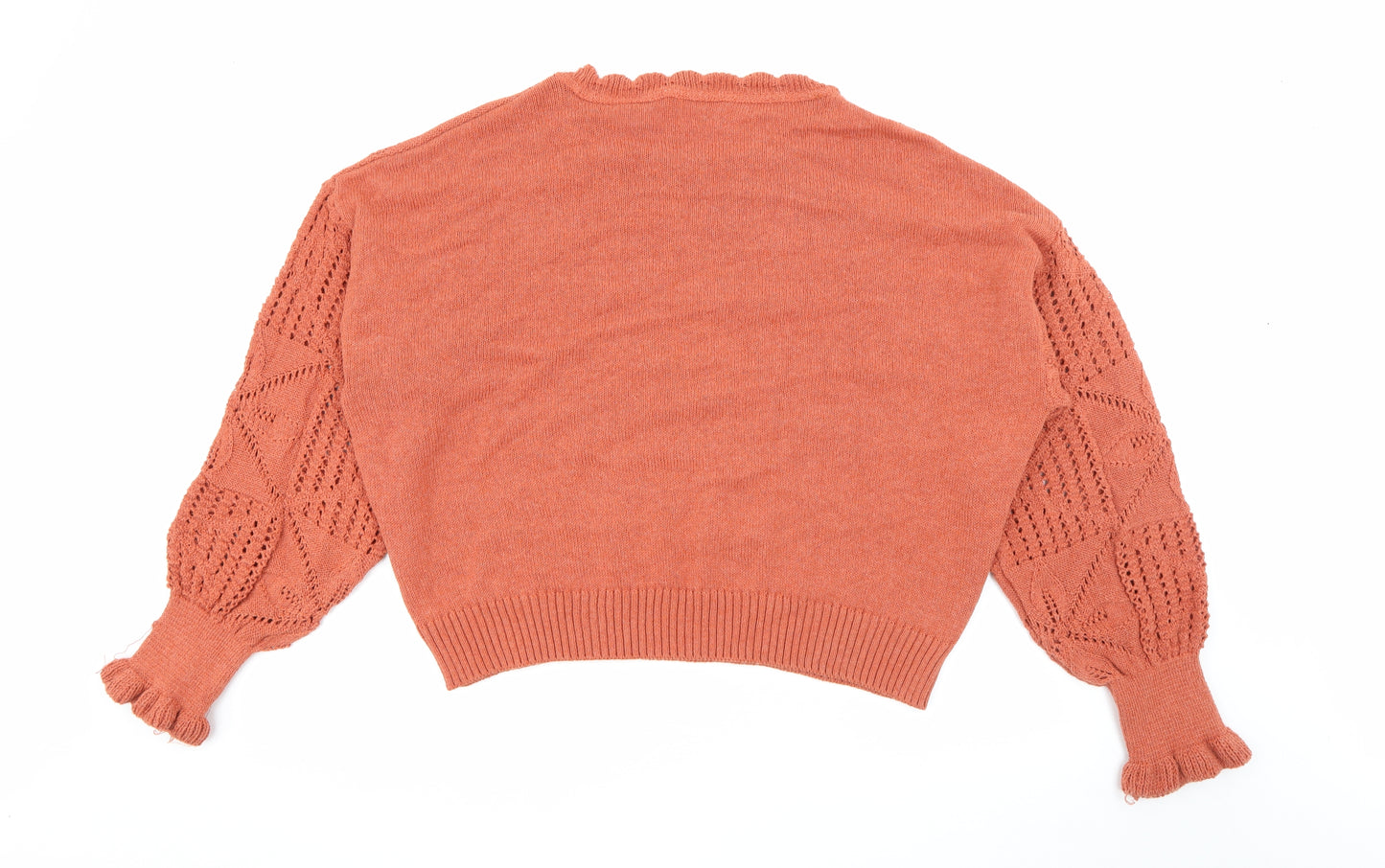 George Womens Orange Crew Neck  Cotton Pullover Jumper Size 20