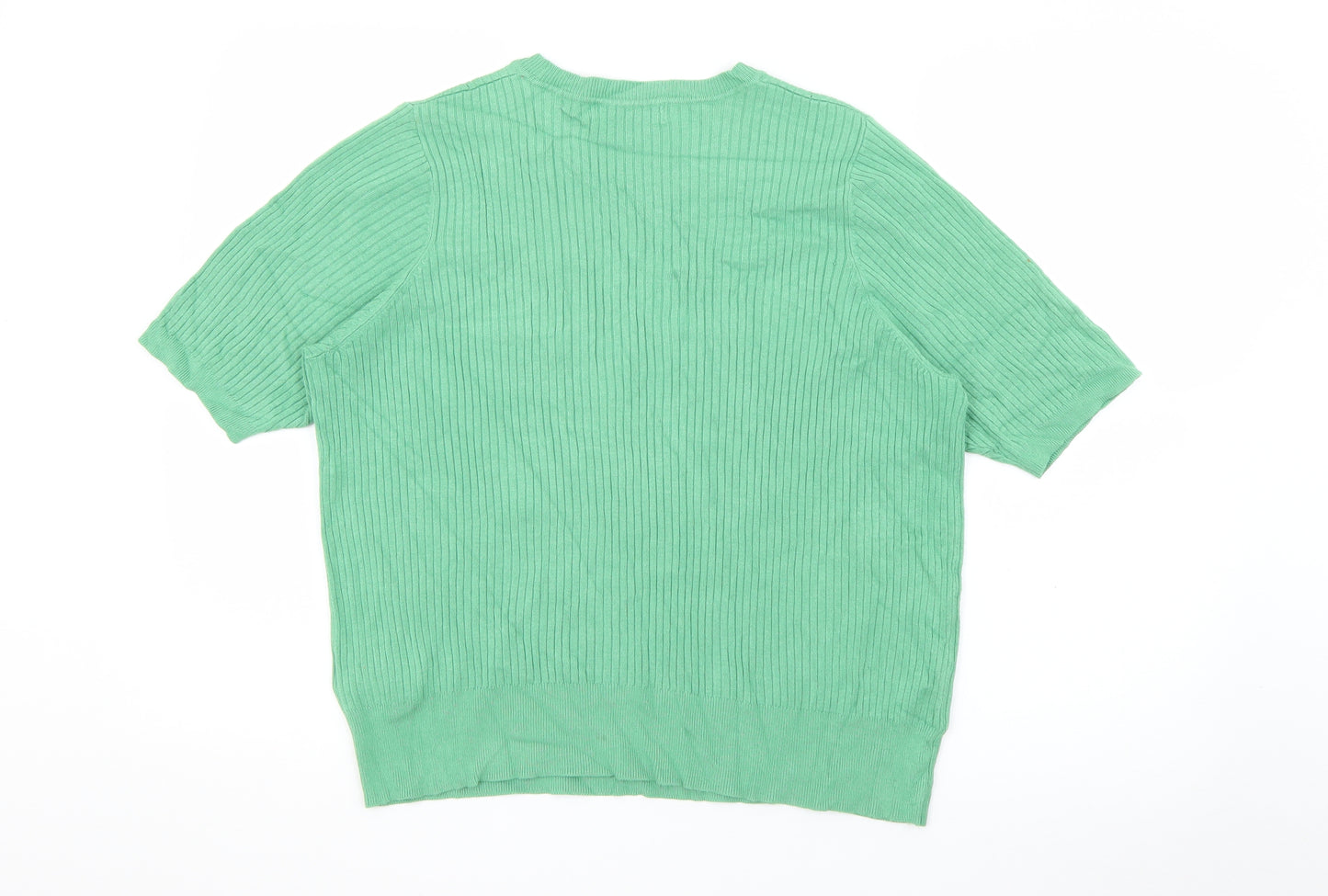 Marks and Spencer Womens Green Crew Neck  Viscose Pullover Jumper Size 18