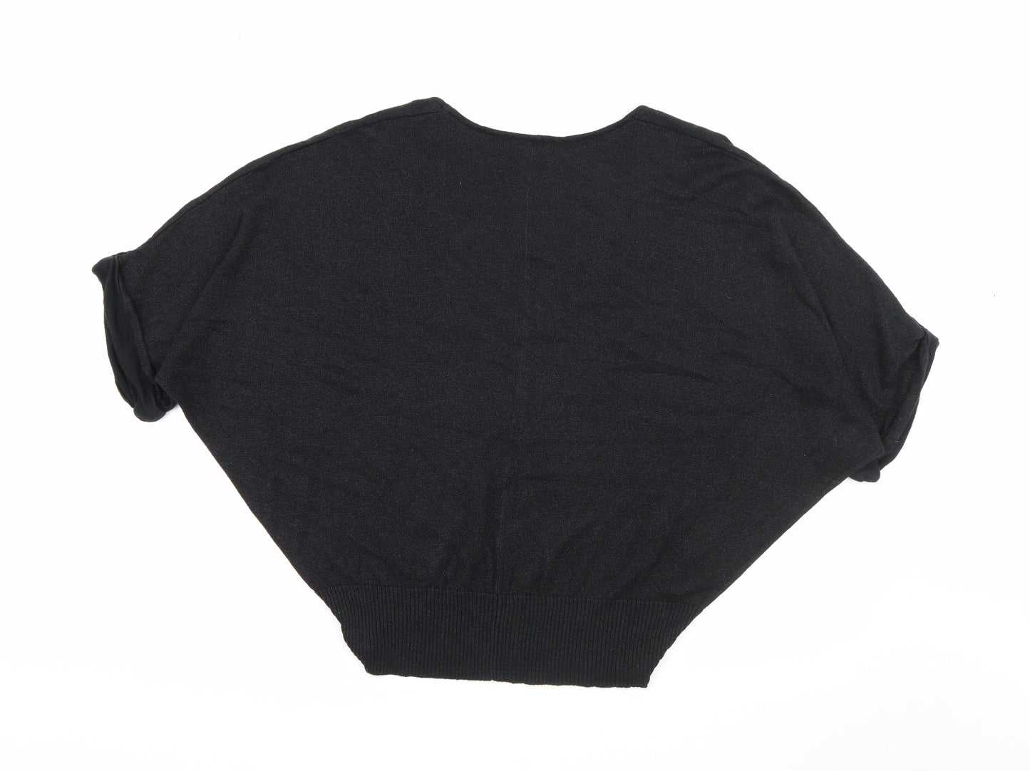 Primark Womens Black V-Neck  Cotton Pullover Jumper Size 14