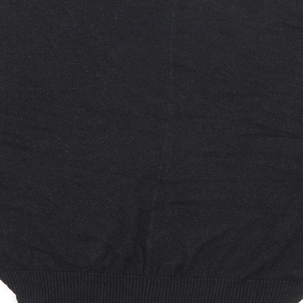 Primark Womens Black V-Neck  Cotton Pullover Jumper Size 14