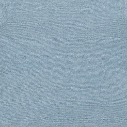 Ken Womens Blue Crew Neck  Wool Pullover Jumper Size L