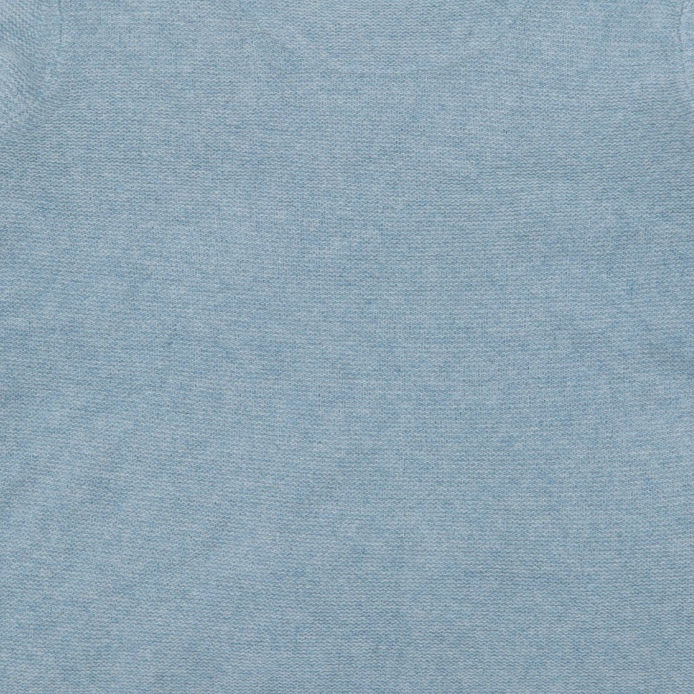 Ken Womens Blue Crew Neck  Wool Pullover Jumper Size L