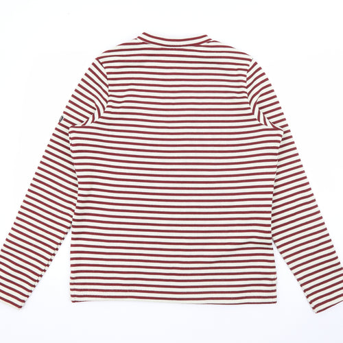 Craghoppers Womens Red Crew Neck Striped Polyester Pullover Jumper Size 12