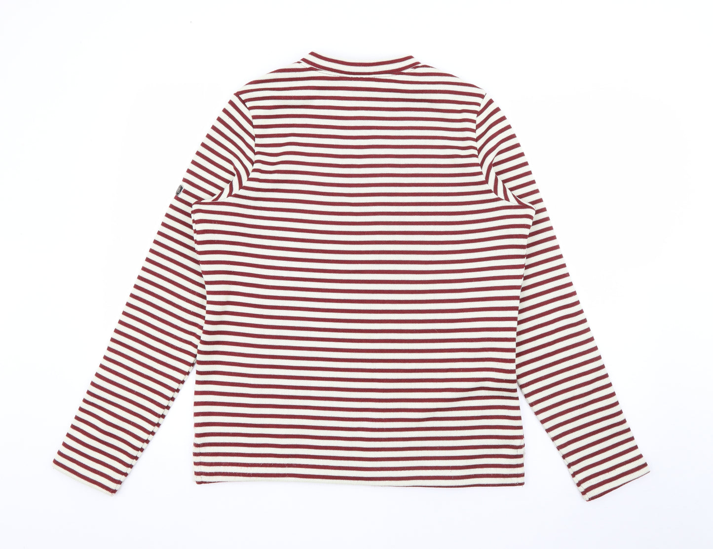 Craghoppers Womens Red Crew Neck Striped Polyester Pullover Jumper Size 12