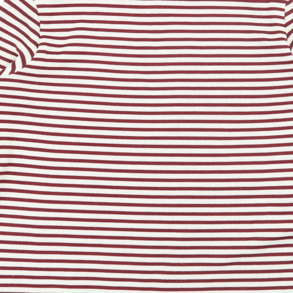 Craghoppers Womens Red Crew Neck Striped Polyester Pullover Jumper Size 12