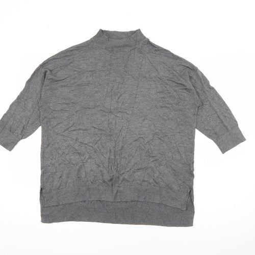 F&F Womens Grey High Neck  Viscose Pullover Jumper Size 14