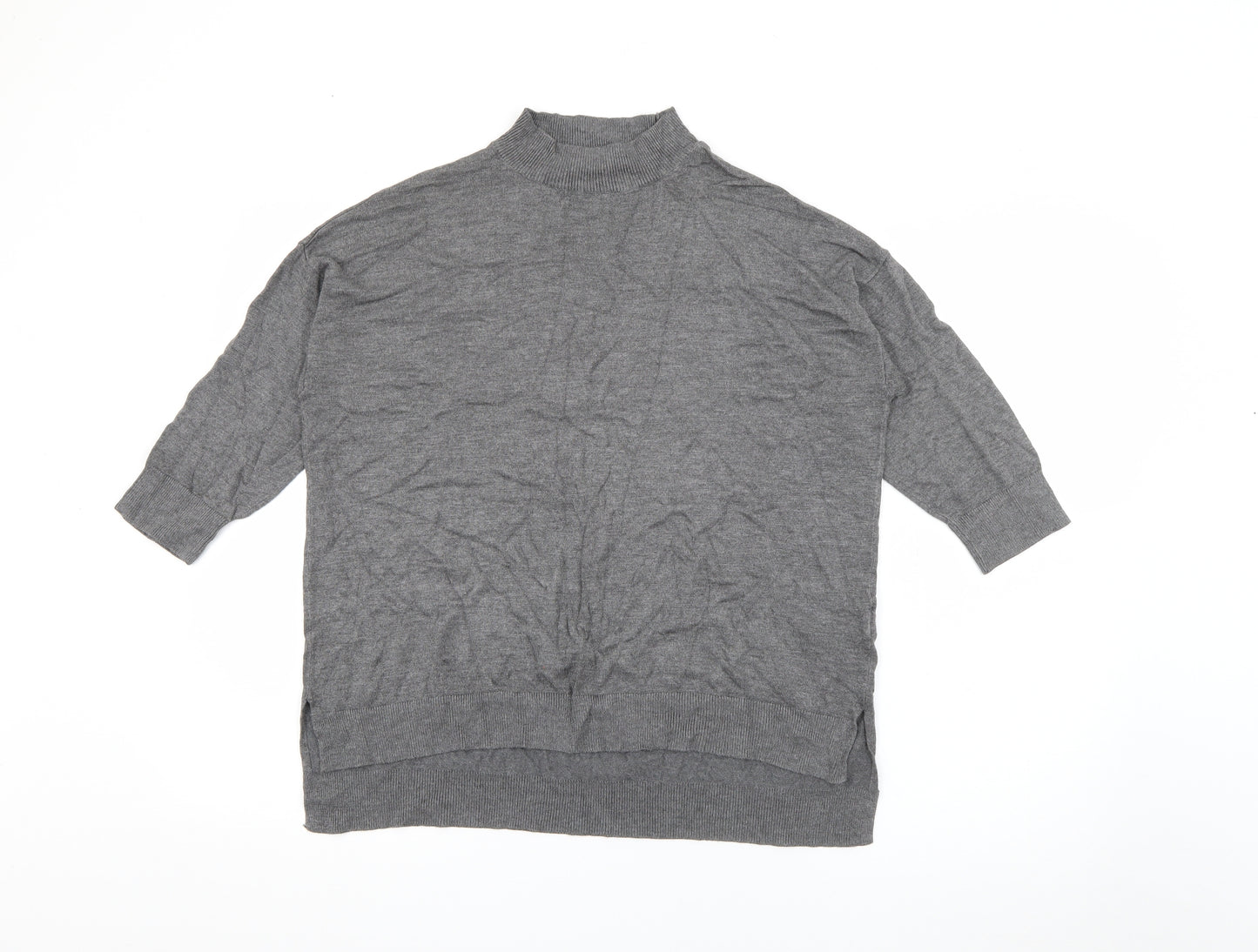F&F Womens Grey High Neck  Viscose Pullover Jumper Size 14